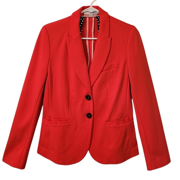 Boden Elizabeth Ponte Single Breast Blazer Jacket Red Orange Wmn 6 Career Casual - Picture 1 of 16